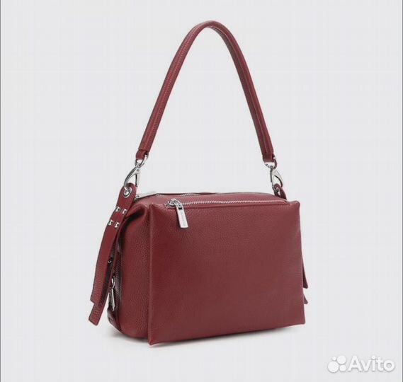 Сумка Mironpan натуральная кожа красная