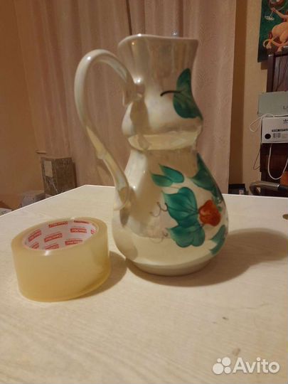 Кувшин керамика ссср,ручная роспись