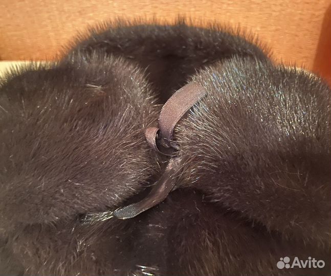 Норковая шапка мужская черная