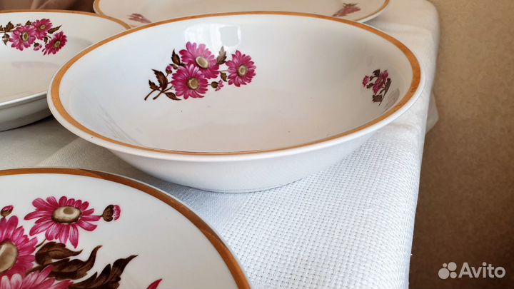 Предметы столового сервиза Хризантемы Дулево СССР
