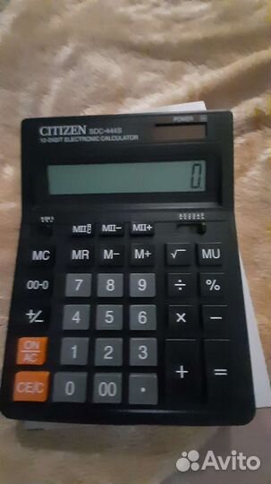 Калькулятор Citizen SDC-444S, 12-разрядный, черный
