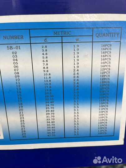 Набор колец уплотнительных