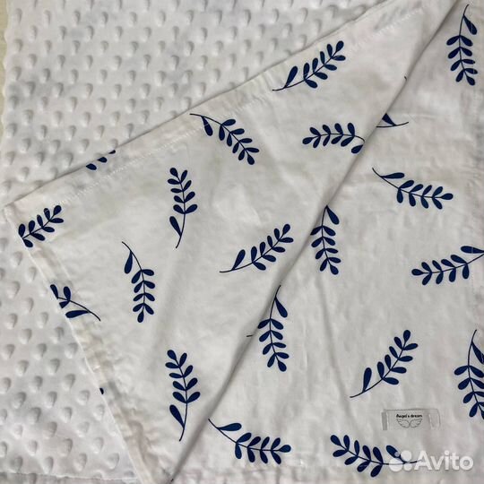 Плед новый двусторонний из хлопка и плюша