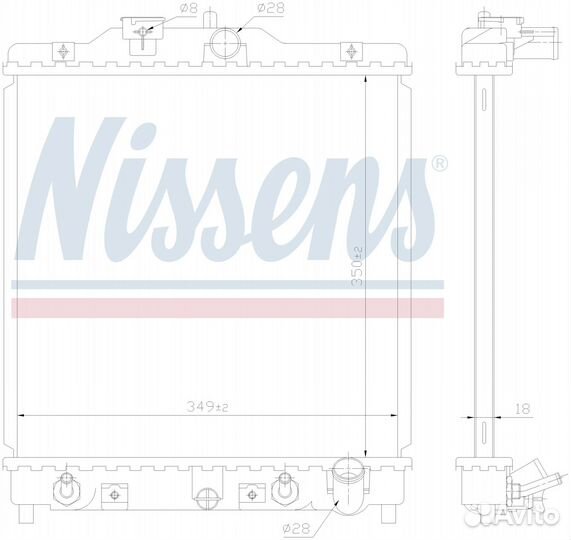 Радиатор двигателя honda civic 1 6 AUT. 92- (ND)