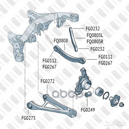 Сайлентблок задней подвески зад прав/лев FG