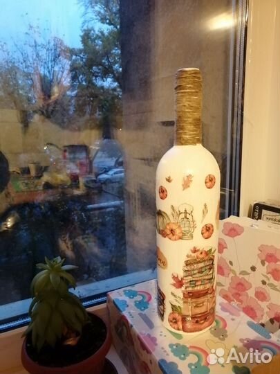 Ваза для сухоцветов в стиле декупаж