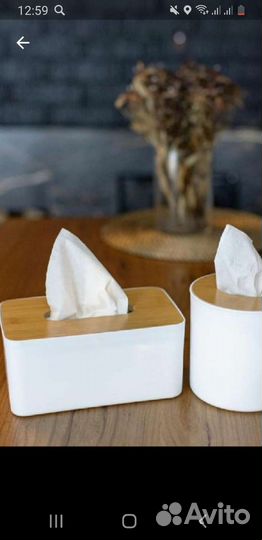 Салфетница интерьерная С бамбуковой крышкой новые