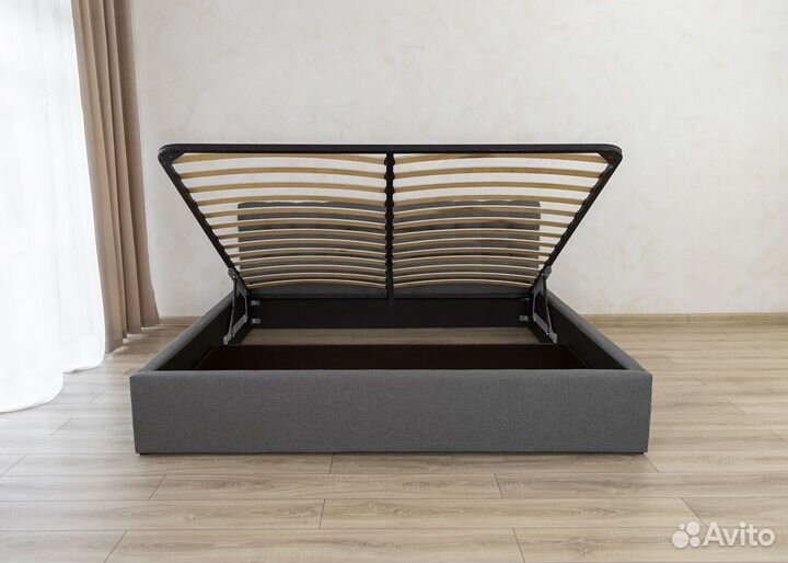 Кровать 180х200 с подъемным механизмом серая