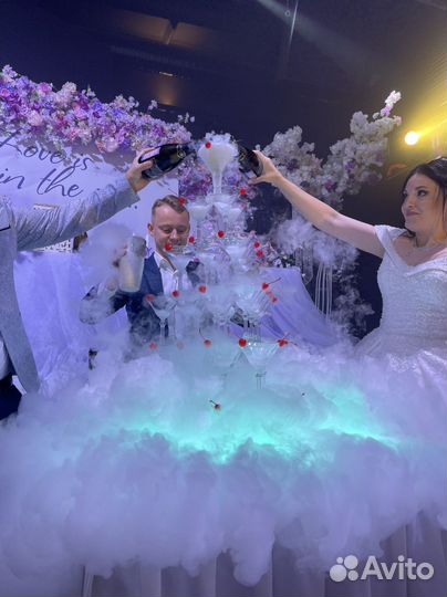 Пирамида из бокалов / Шоу / Горка шампанского