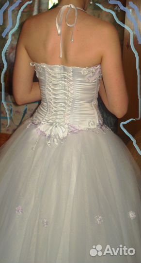 Платье вечернее/свадебное. Белое, размер 42-44