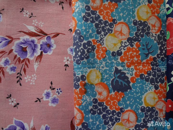 Ткань отрезы советские сатин, хлопок, фланель