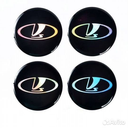 Наклейка на колпаки LADA к-т 4шт черные