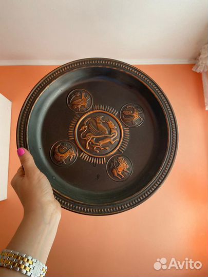 Медная настенная тарелка СССР