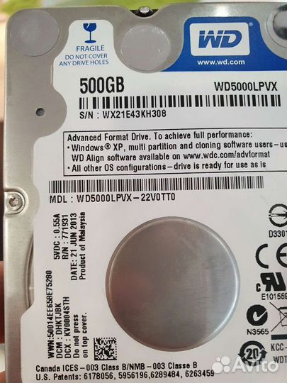 Жесткий диск на ноутбук 500GB