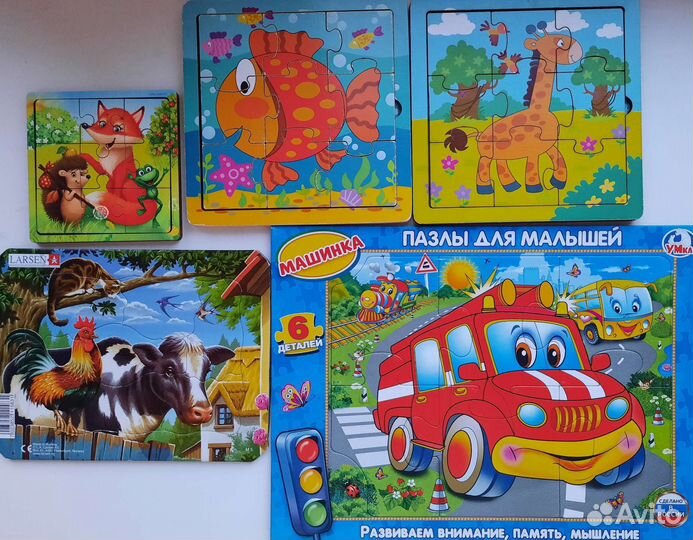 Детские пазлы larsen, деревянные, картонные