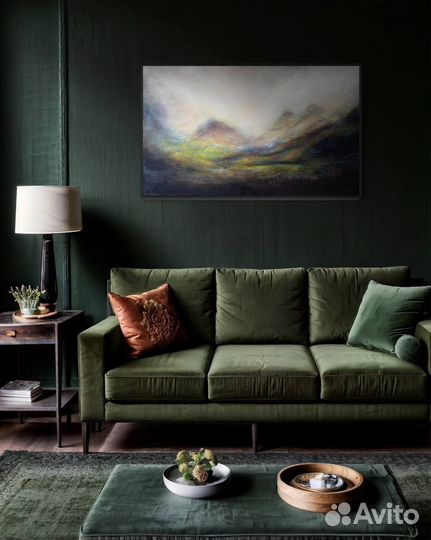 Большая картина маслом - горный пейзаж