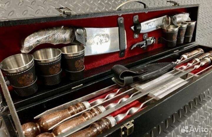 Шашлычный подарочный набор шампура нож кизляр