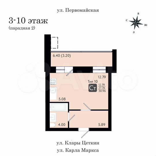 Квартира-студия, 31 м², 4/10 эт.