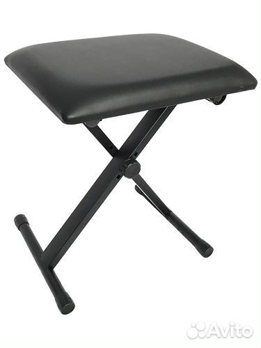 Банкетка для пианино регулируемая, черная