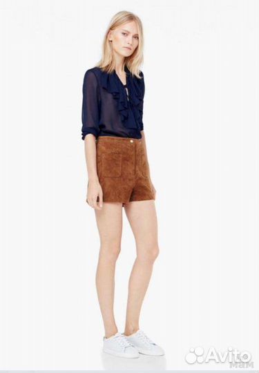 Замшевые шорты Mango натуральная замша