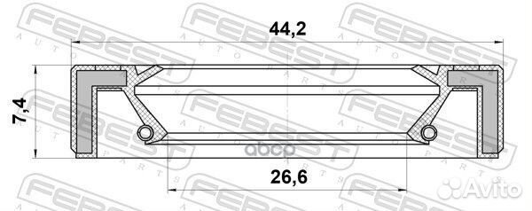 Сальник передней полуоси 26.6X44.2X7.4X7.4 95GB