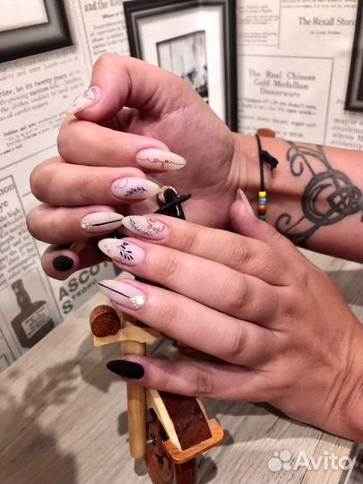 Маникюр/педикюр+ покрытие E.MiLac/ленточное наращи