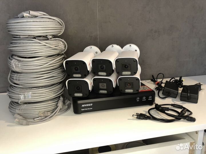 Комплект видеонаблюдения 4 мп IP камеры со звуком