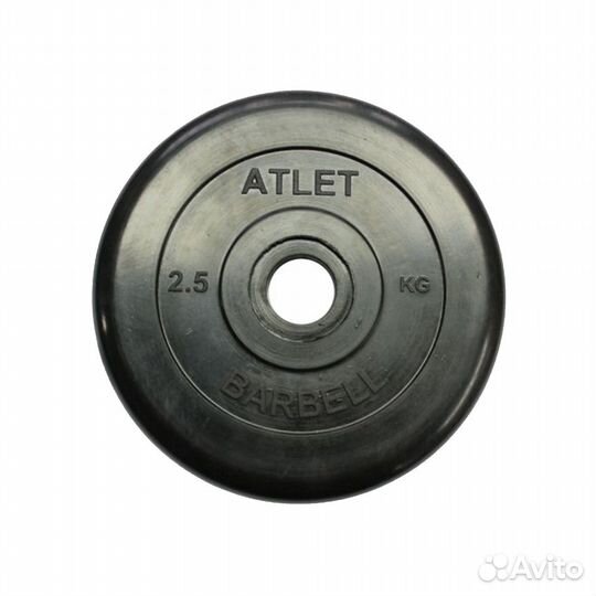 Блин для штанги диск обрезиненный сталь 2,5кг 31мм