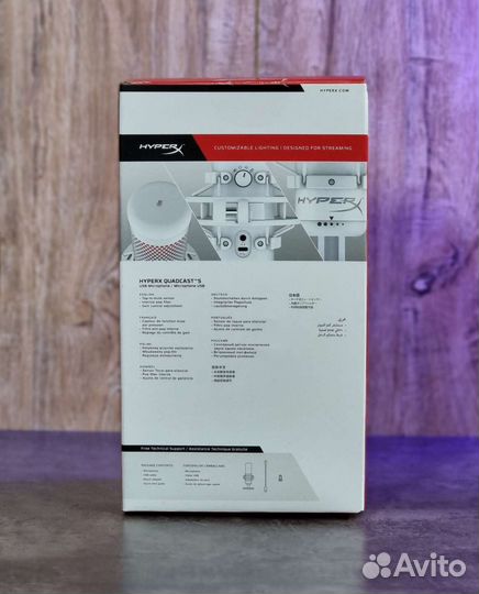 Игровой/стрим микрофон HyperX Quadcast S Белый