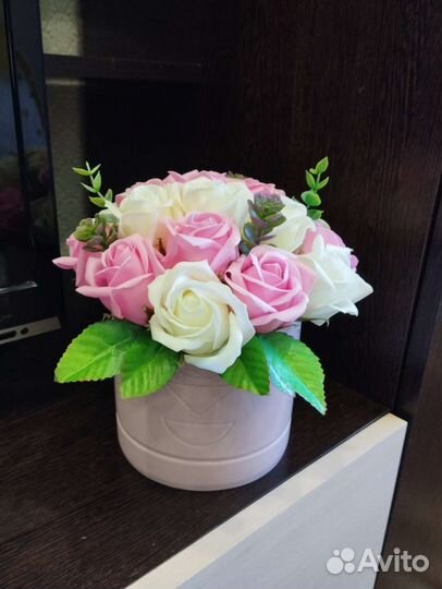 Букеты из 19 мыльных роз