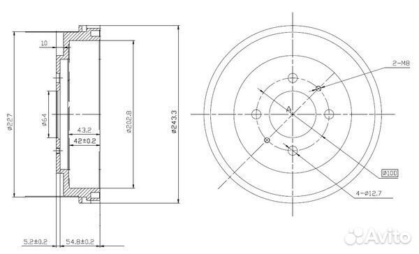 Барабан тормозной mitsubishi colt/colt plus 1.3/1