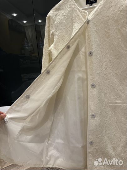 Тренч женский ажурный, цвет белый (айвори), р-р 42