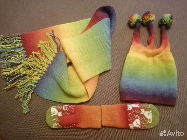 Шапка шарф варежки