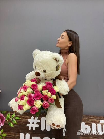 Цветы + игрушка