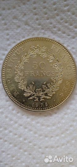 Монета Франция 50 франков 1975 год