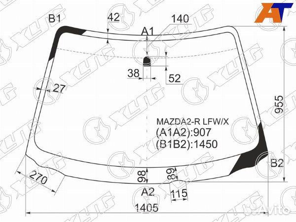 Стекло лобовое mazda demio