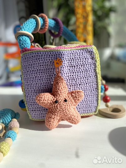 Бизикуб мягкий вязаный