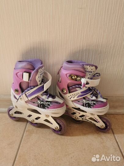 Роликовые коньки детские раздвижные, размер 25-28