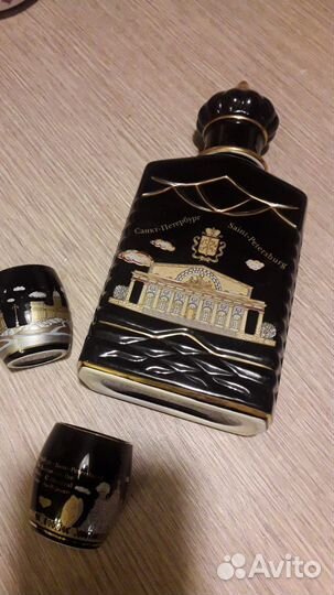 Графин и две рюмки черное стекло из Питера