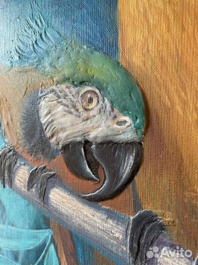 Картина Попугаи 70*100 ручная работа