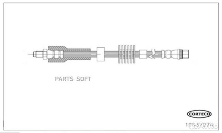 Corteco 19037274 Шланг тормозной citroen C4 09- пе