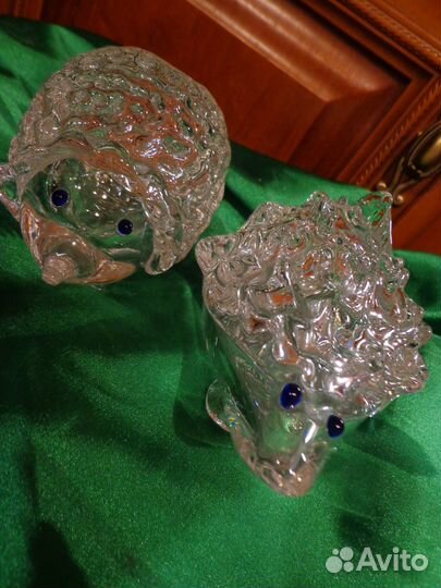 Семья ежиков из хрусталя