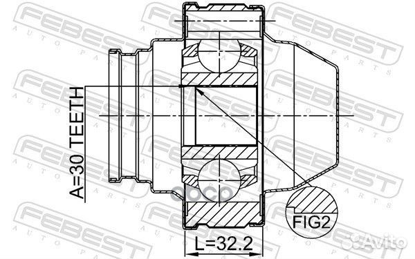 ШРУС карданного вала 30X76.7 2211-fqsha Febest