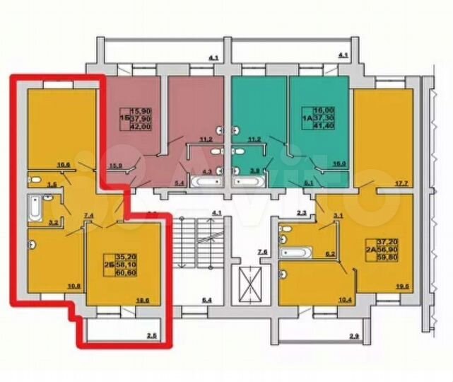 2-к. квартира, 60,6 м², 1/8 эт.