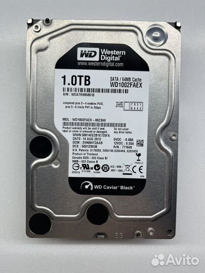 Жесткий диск HDD Western Digital Black 1 TB
