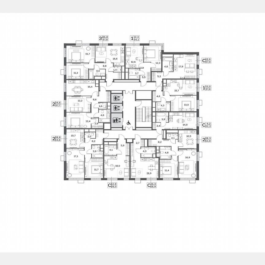 Квартира-студия, 29,4 м², 9/25 эт.