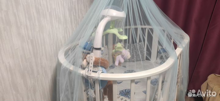 Детская кроватка трансформер круглая