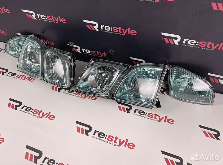Фары Лексус LX470 Галоген Зеленые