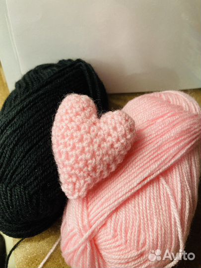 Подарок сердце валентинка на 14февраля вязаное