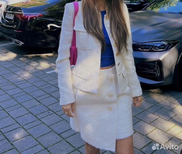 Костюм mango твид в стиле Chanel